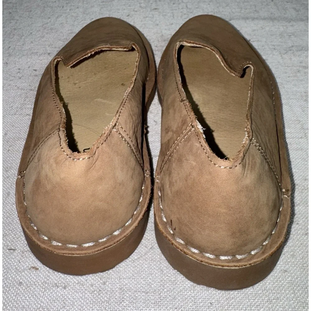 LL‎ Bean Stonington Slip On Shoes Women's 7 Nubuck Soft Brown Leather Loafer - Picture 5 of 8